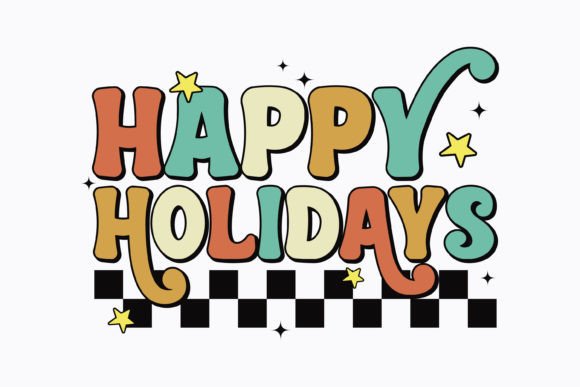Christmas Happy Holidays Retro Svg