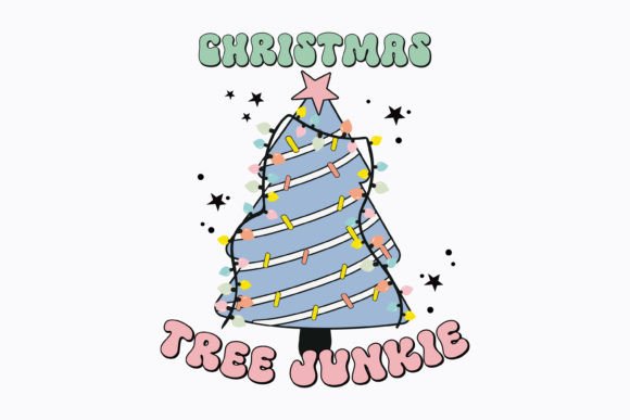 Christmas Tree Junkie Retro Svg