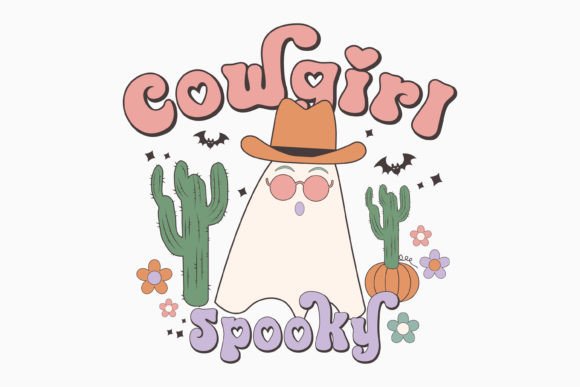 Halloween Cowgirl Spooky Retro Svg