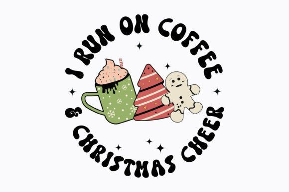 I Run on Coffee and Christmas Retro Svg