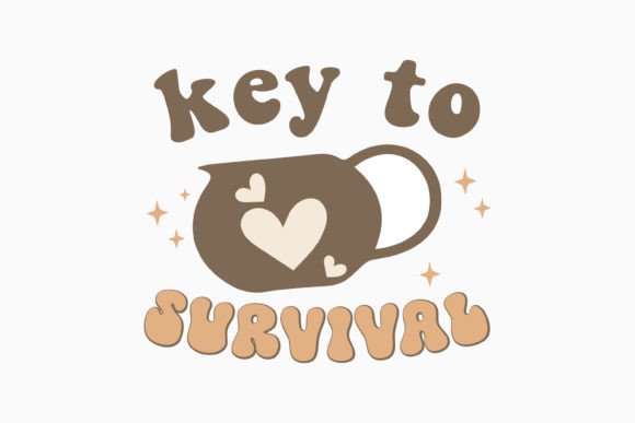 Key to Survival Retro Coffee SVG Design
