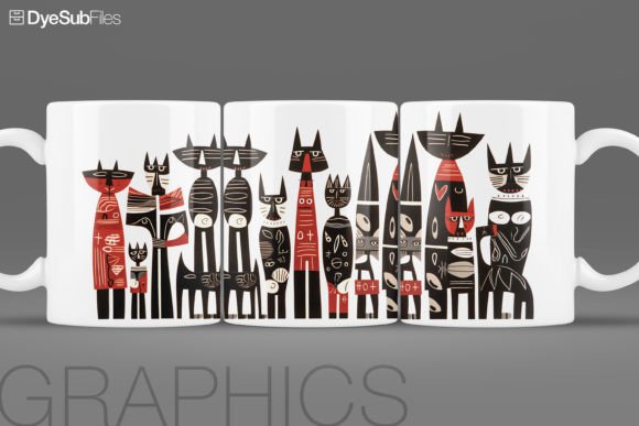 Picasso Inspired Cat Family