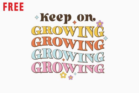Positive Quote Retro Flower SVG Free